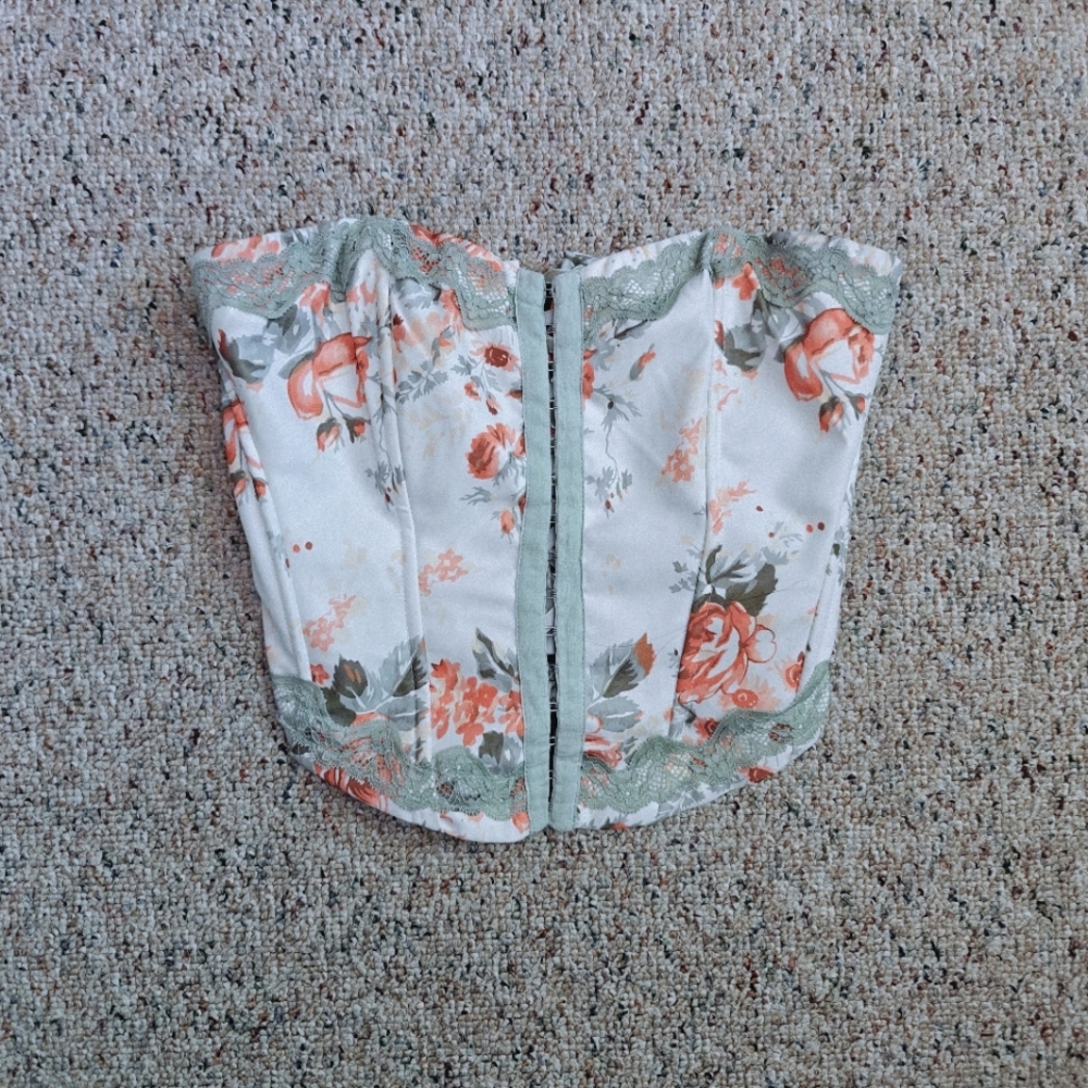 Princess Polly Floral Lace Trim Corset Top size 4